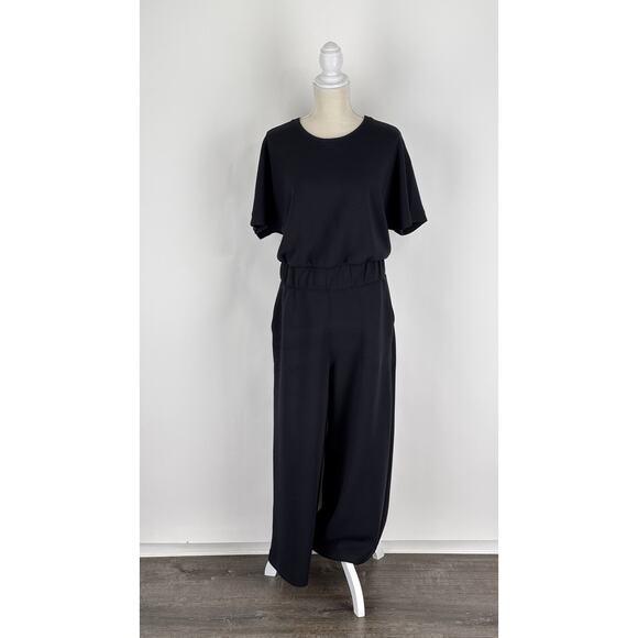 Spanx AirEssentials Cap Sleeve Cinched Jumpsuit Womens Size Large Black - Picture 5 of 11